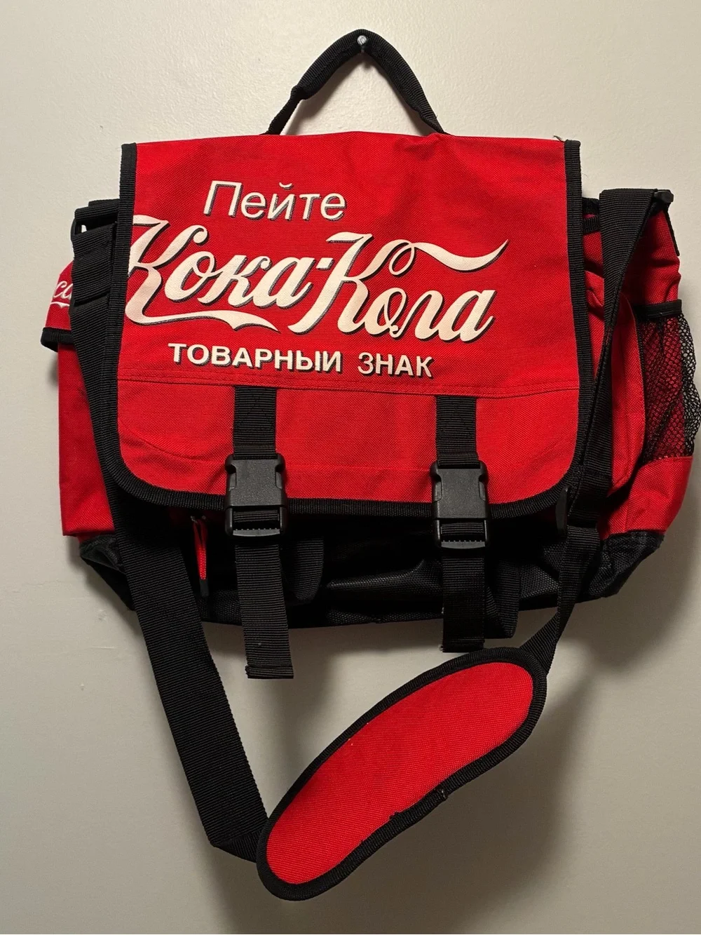 Vintage Y2K Coca-Cola Russian Messenger Bag